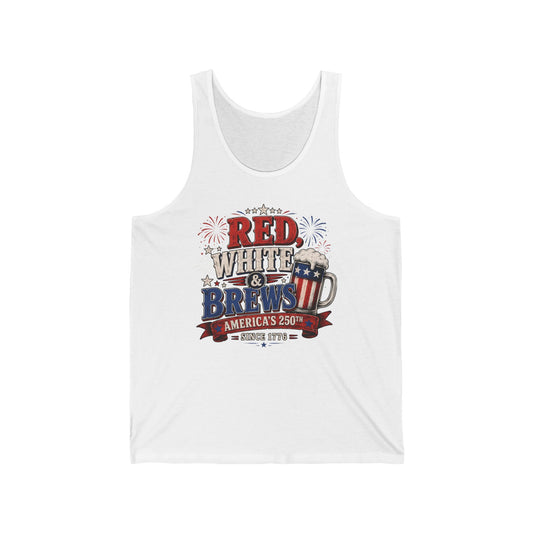 Beer Mug Red White Brews 250th Anniversary Patriotic Basic T-Shirt - Unisex
