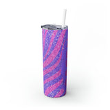 Zebra Personalized Skinny Steel Tumbler with Straw, 20oz Zebra Personalized Skinny Steel Tumbler with Straw, 20oz