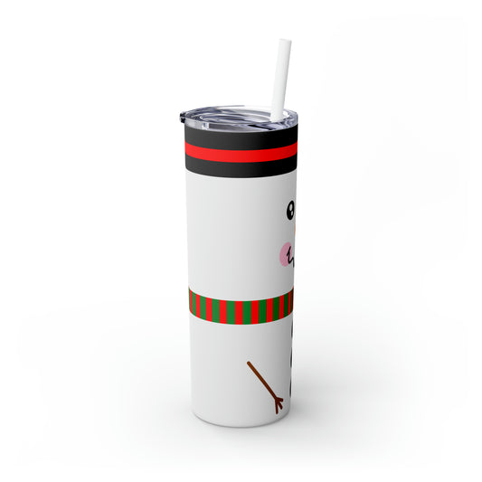 Snowman Skinny Steel Tumbler with Straw, 20oz