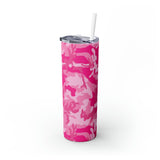 Pink Camo Personalized Skinny Steel Tumbler with Straw, 20oz Pink Camo Personalized Skinny Steel Tumbler with Straw, 20oz