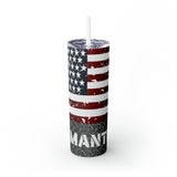 USA Personalized Skinny Steel Tumbler with Straw, 20oz USA Personalized Skinny Steel Tumbler with Straw, 20oz
