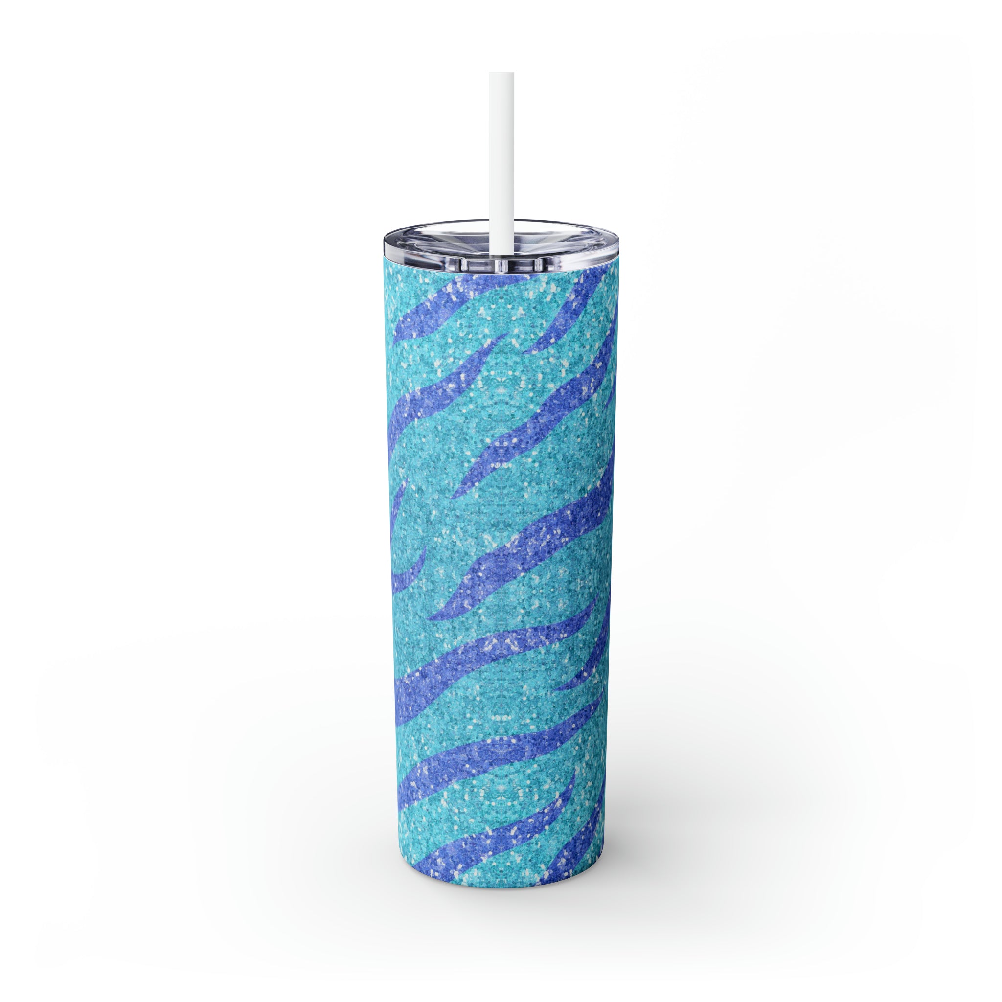 Zebra Personalized Skinny Steel Tumbler with Straw, 20oz Zebra Personalized Skinny Steel Tumbler with Straw, 20oz