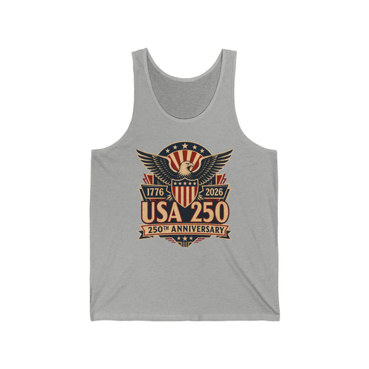 Eagle Shield Badge USA 250 Anniversary Vintage Patriotic Basic Tank Top - Unisex - Unisex