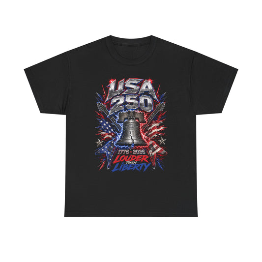Liberty Bell Louder USA 250 Anniversary Grunge Patriotic Basic T-Shirt - Unisex