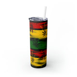Marijuana Skinny Steel Tumbler with Straw, 20oz Marijuana Skinny Steel Tumbler with Straw, 20oz