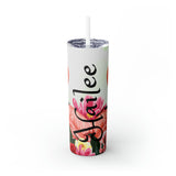 Flamingo Personalized Skinny Steel Tumbler with Straw, 20oz Flamingo Personalized Skinny Steel Tumbler with Straw, 20oz