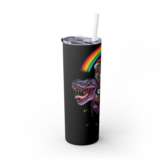 T-Rex Christmas Skinny Steel Tumbler with Straw, 20oz
