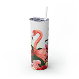 Flamingo Personalized Skinny Steel Tumbler with Straw, 20oz Flamingo Personalized Skinny Steel Tumbler with Straw, 20oz