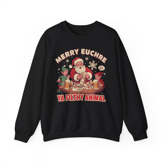 Merry Euchre Ya Filthy Animal Classic Crewneck Sweatshirt - Unisex
