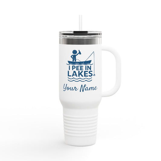 Travel Mug - 40oz - I Pee In Lakes Stick Guy on Boat