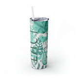 Tropical Personalized Skinny Steel Tumbler with Straw, 20oz Tropical Personalized Skinny Steel Tumbler with Straw, 20oz