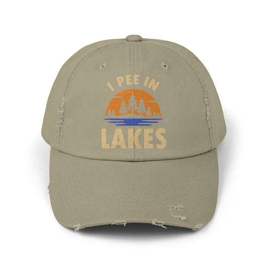 Distressed Cap - I Pee In Lakes Retro Sun