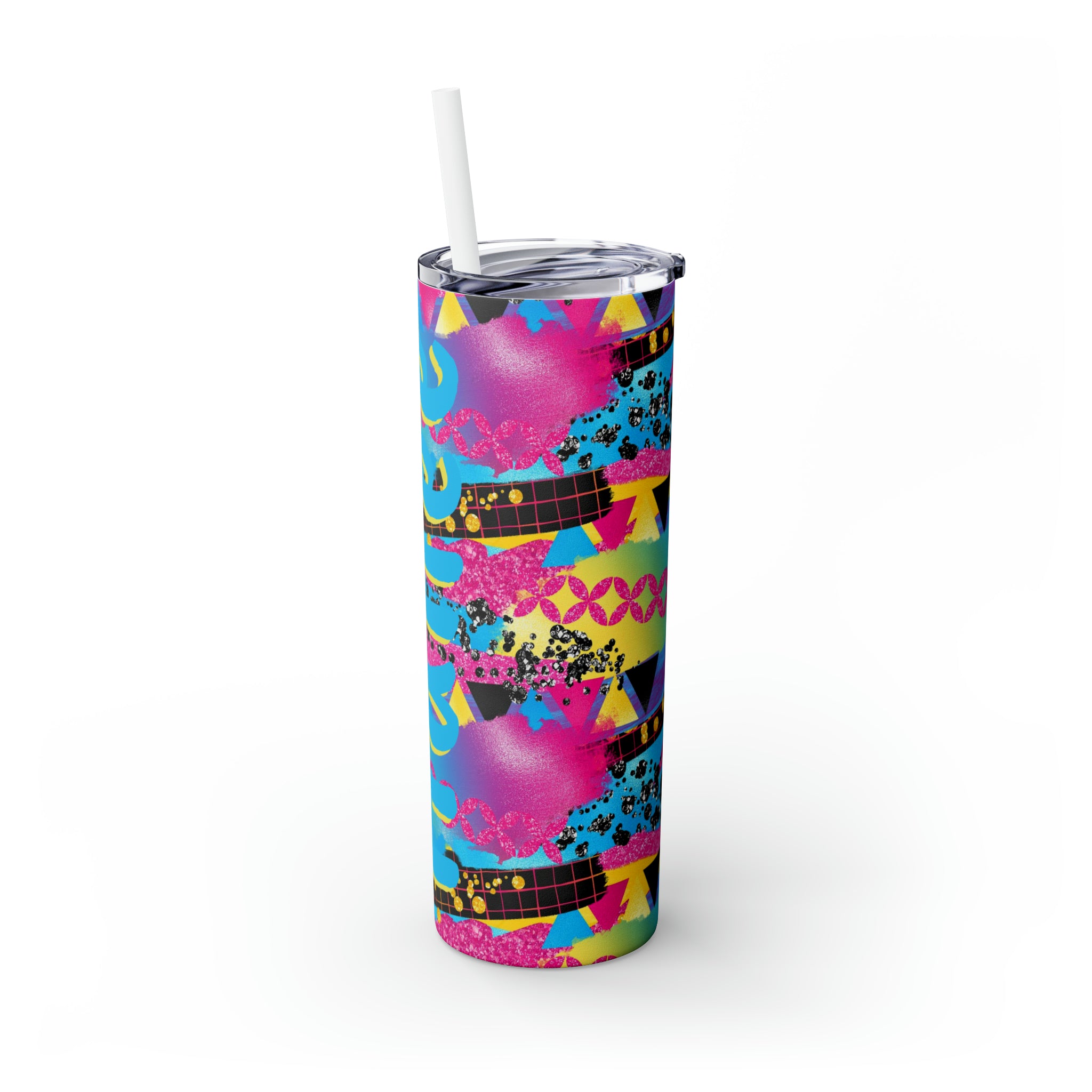 90's Personalized Skinny Steel Tumbler with Straw, 20oz 90's Personalized Skinny Steel Tumbler with Straw, 20oz