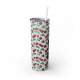 Cherries Personalized Skinny Steel Tumbler with Straw, 20oz Cherries Personalized Skinny Steel Tumbler with Straw, 20oz
