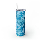 Blue Camo Personalized Skinny Steel Tumbler with Straw, 20oz Blue Camo Personalized Skinny Steel Tumbler with Straw, 20oz