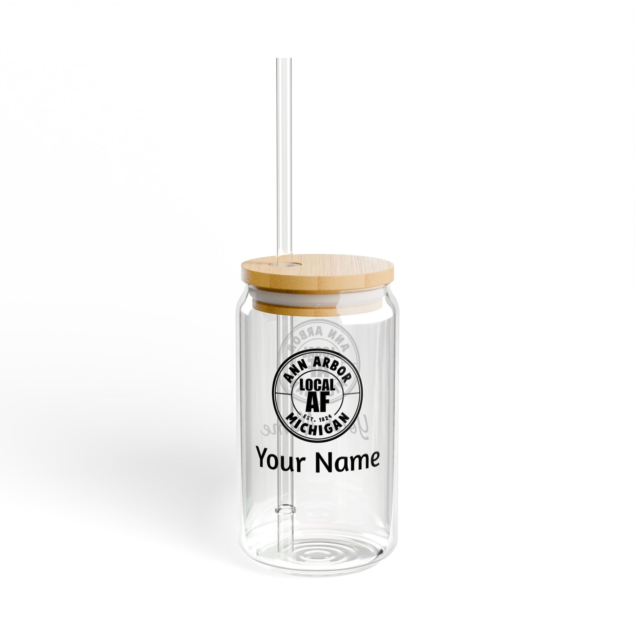Ann Arbor Local AF Sipper Glass with Straw - 16oz Ann Arbor Local AF Sipper Glass with Straw - 16oz