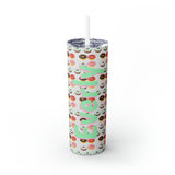Donuts Personalized Skinny Steel Tumbler with Straw, 20oz Donuts Personalized Skinny Steel Tumbler with Straw, 20oz