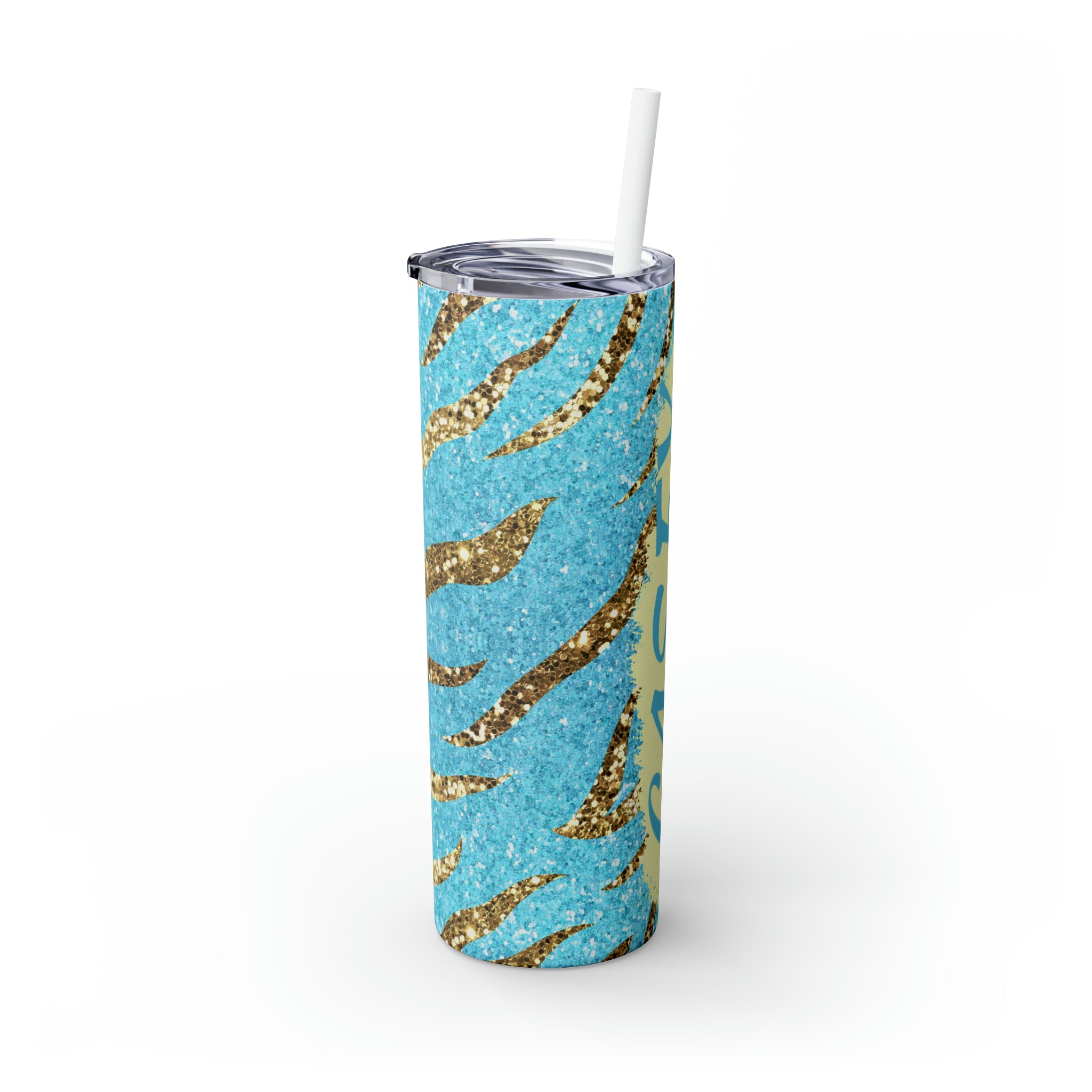 Zebra Personalized Skinny Steel Tumbler with Straw, 20oz Zebra Personalized Skinny Steel Tumbler with Straw, 20oz