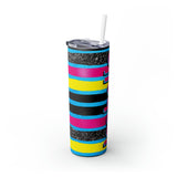 90's Personalized Skinny Steel Tumbler with Straw, 20oz 90's Personalized Skinny Steel Tumbler with Straw, 20oz