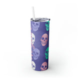 Skulls Personalized Skinny Steel Tumbler with Straw, 20oz Skulls Personalized Skinny Steel Tumbler with Straw, 20oz
