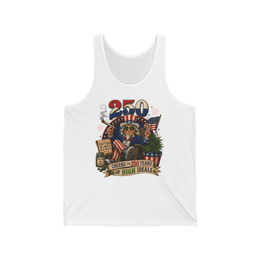 Funny Uncle Sam Weed 250th Anniversary Patriotic Basic T-Shirt - Unisex