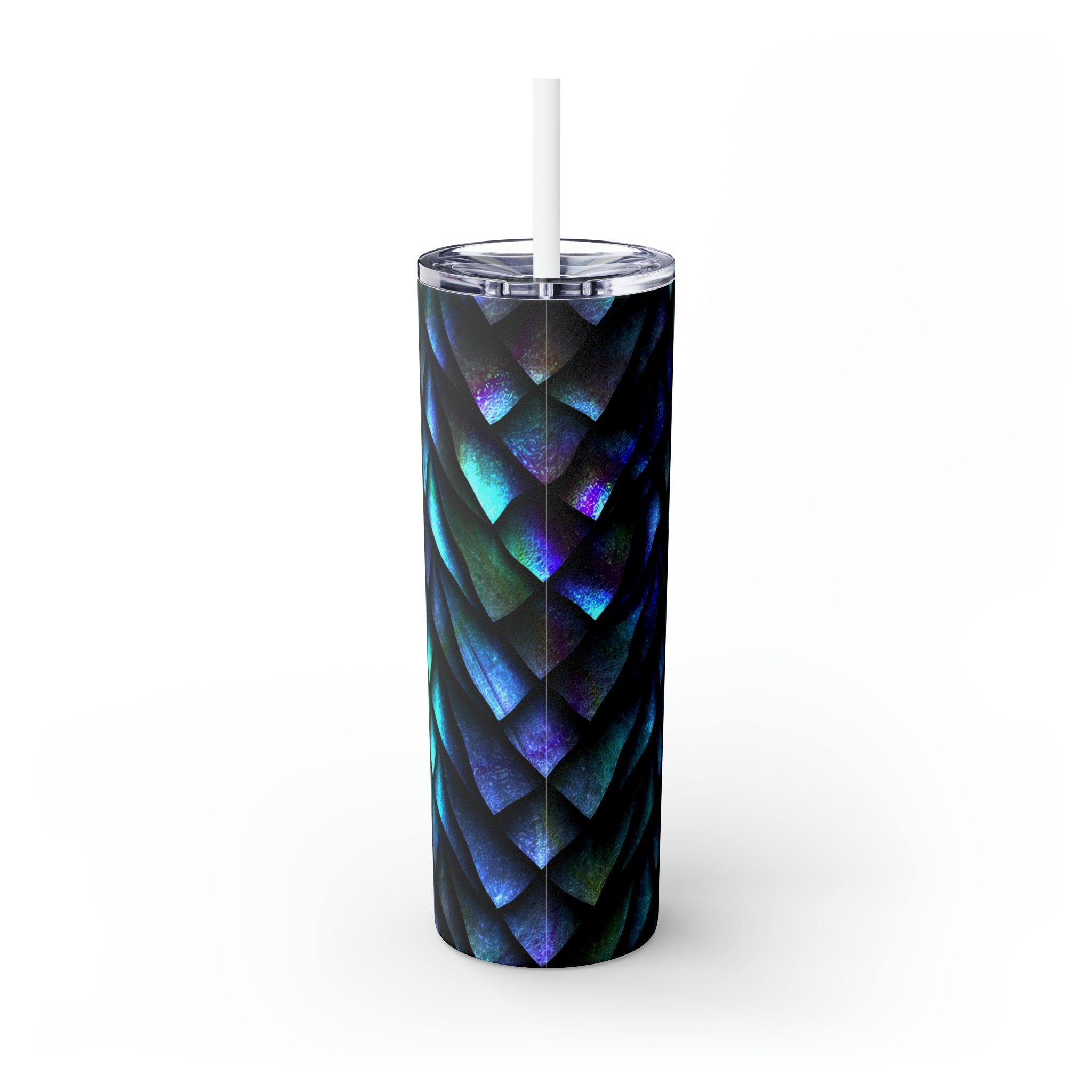 Dragon Pattern Skinny Steel Tumbler with Straw, 20oz Dragon Pattern Skinny Steel Tumbler with Straw, 20oz