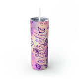 Butterflies Personalized Skinny Steel Tumbler with Straw, 20oz Butterflies Personalized Skinny Steel Tumbler with Straw, 20oz