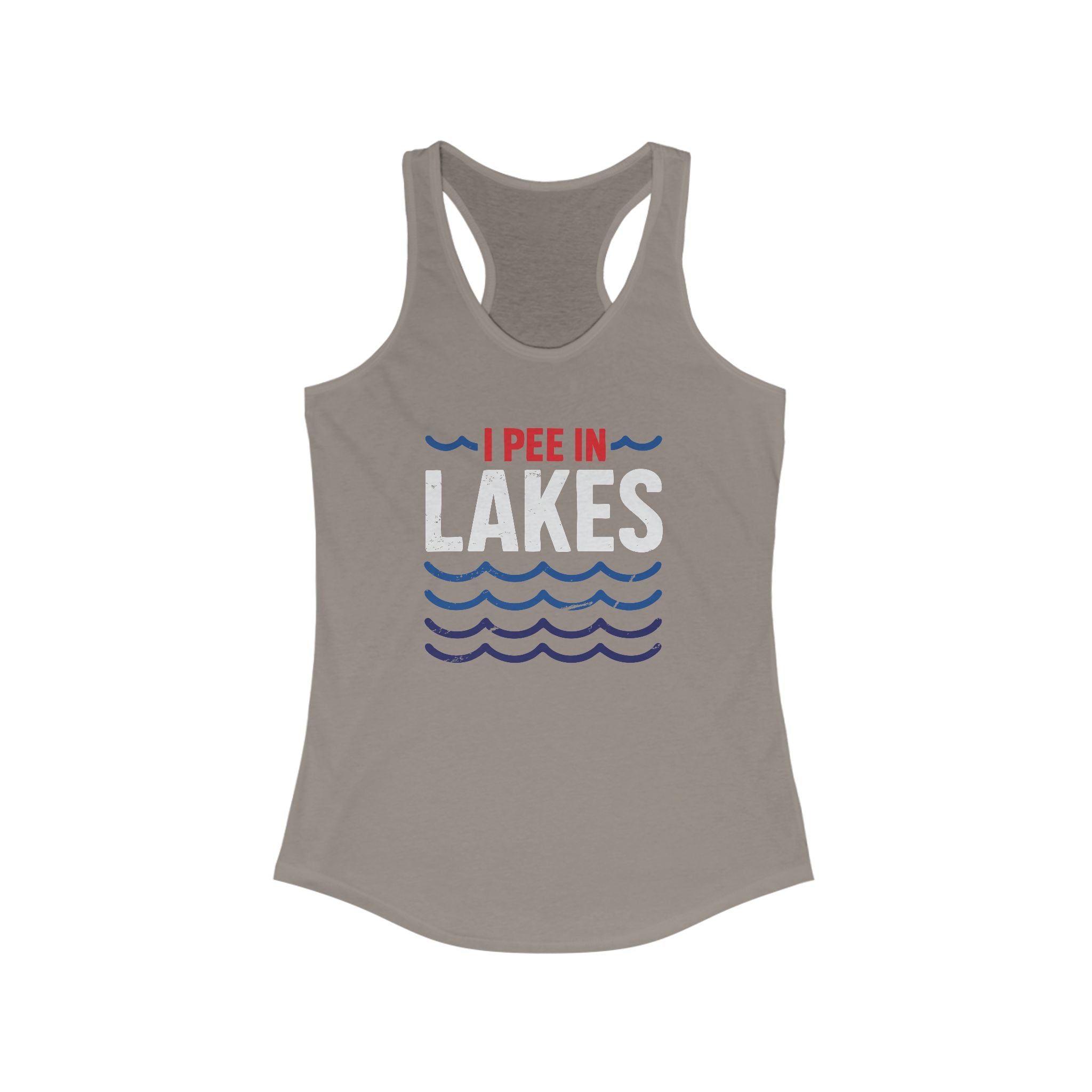 Basic Racerback Tank Top - Women's - I Pee In Lakes Red White & Blue Basic Racerback Tank Top - Women's - I Pee In Lakes Red White & Blue