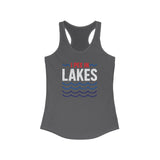 Basic Racerback Tank Top - Women's - I Pee In Lakes Red White & Blue Basic Racerback Tank Top - Women's - I Pee In Lakes Red White & Blue