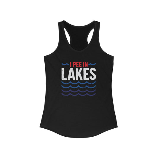 Basic Racerback Tank Top - Women's - I Pee In Lakes Red White & Blue