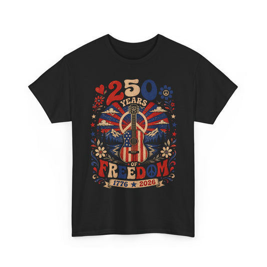Peace Guitar Freedom 250th Anniversary Retro Americana USA 250 Basic T-Shirt - Unisex