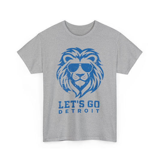 Let's Go Detroit Lion Blue Basic T-Shirt - Unisex