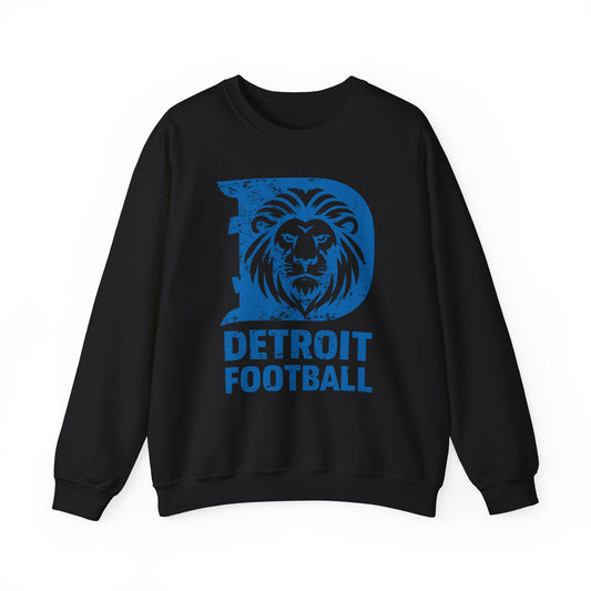 Detroit Football Blue Crewneck Sweatshirt - Unisex