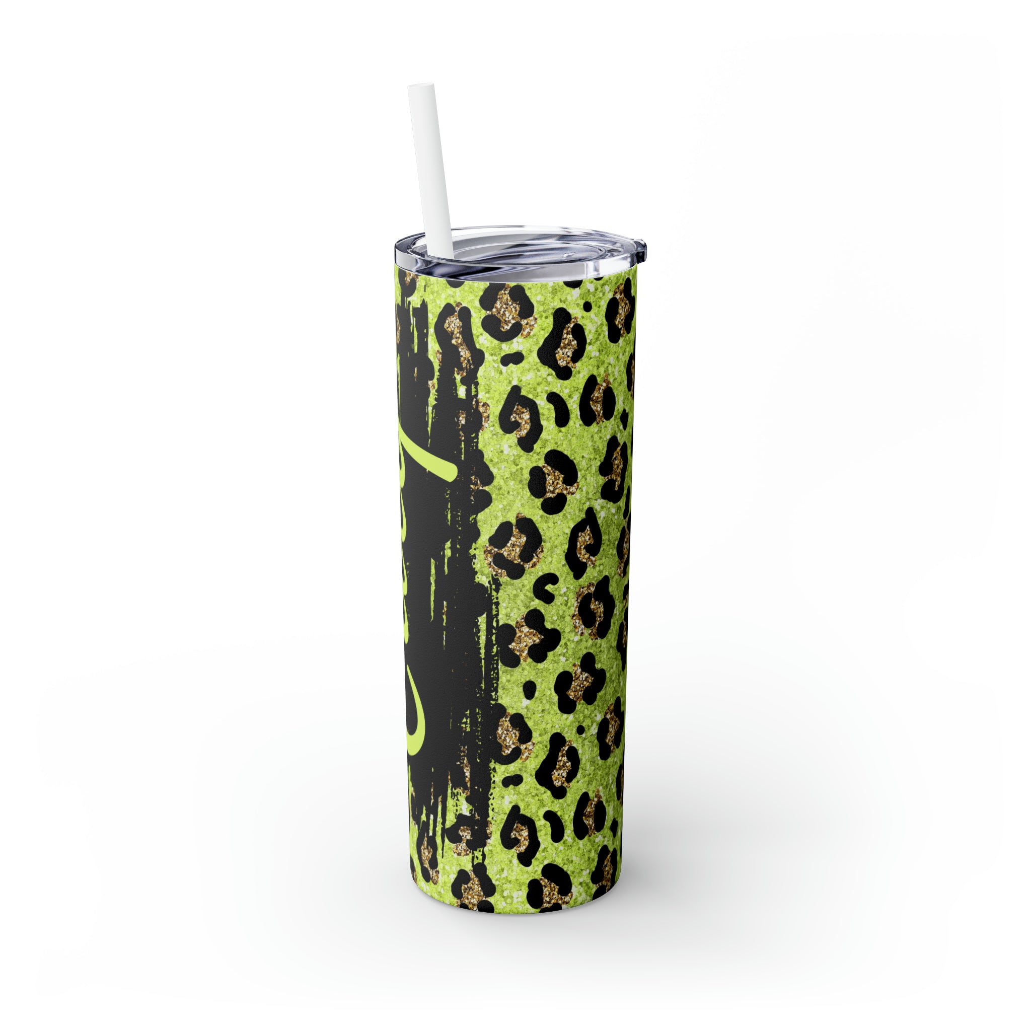 Leopard Personalized Skinny Steel Tumbler with Straw, 20oz Leopard Personalized Skinny Steel Tumbler with Straw, 20oz