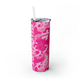 Pink Camo Personalized Skinny Steel Tumbler with Straw, 20oz Pink Camo Personalized Skinny Steel Tumbler with Straw, 20oz