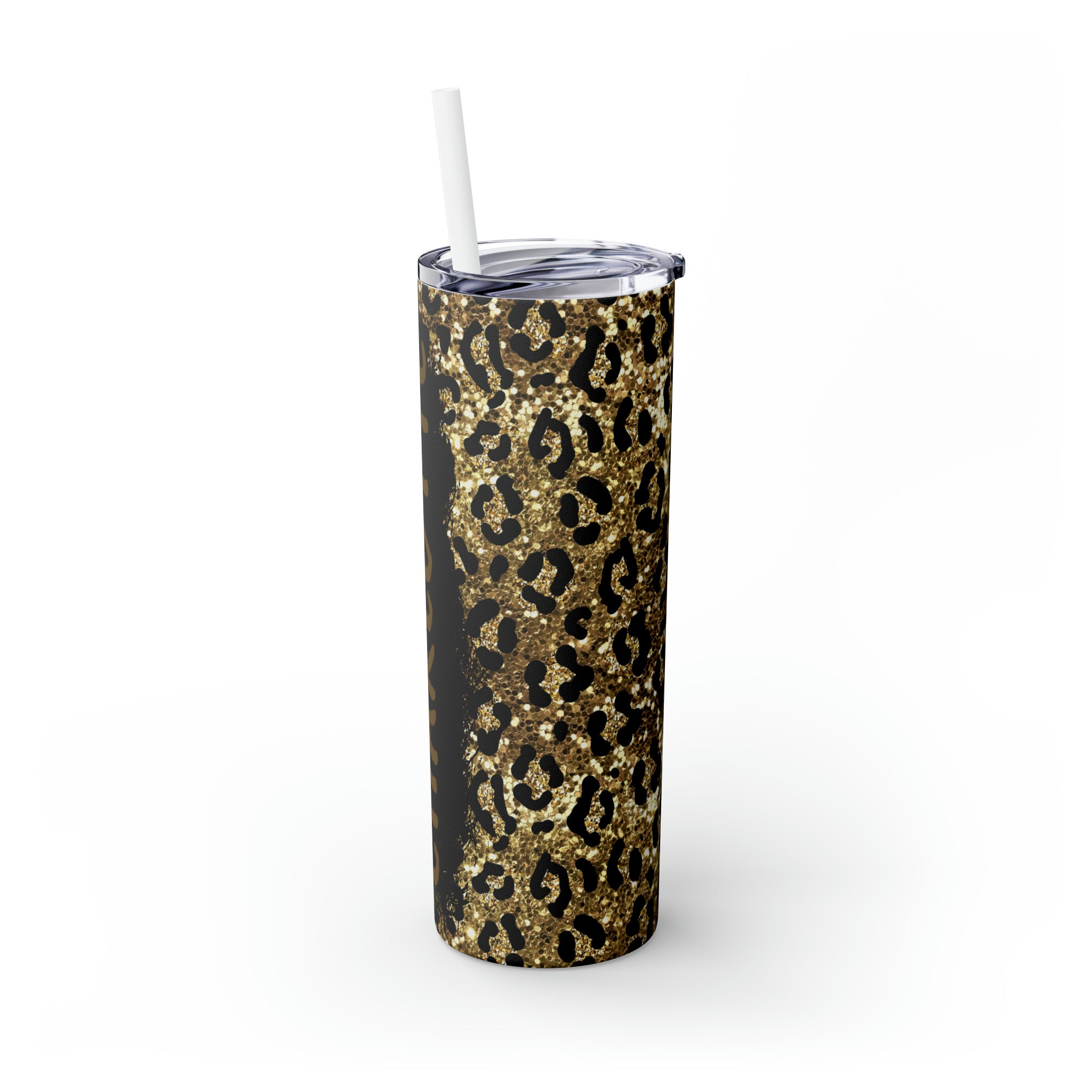 Leopard Personalized Skinny Steel Tumbler with Straw, 20oz Leopard Personalized Skinny Steel Tumbler with Straw, 20oz
