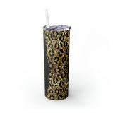 Leopard Personalized Skinny Steel Tumbler with Straw, 20oz Leopard Personalized Skinny Steel Tumbler with Straw, 20oz