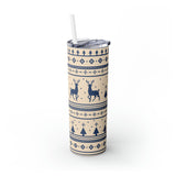 Reindeer Sweater Skinny Steel Tumbler with Straw, 20oz Reindeer Sweater Skinny Steel Tumbler with Straw, 20oz