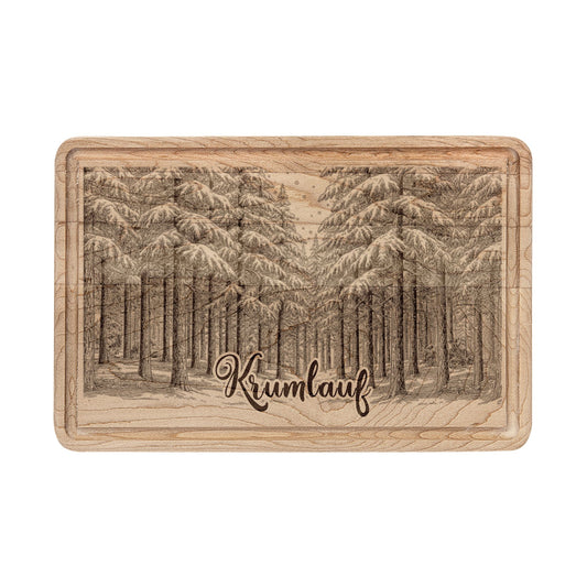 Winter Wonderland Forest Personalized Engraved Wooden Cutting Board