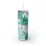 Tropical Personalized Skinny Steel Tumbler with Straw, 20oz Tropical Personalized Skinny Steel Tumbler with Straw, 20oz