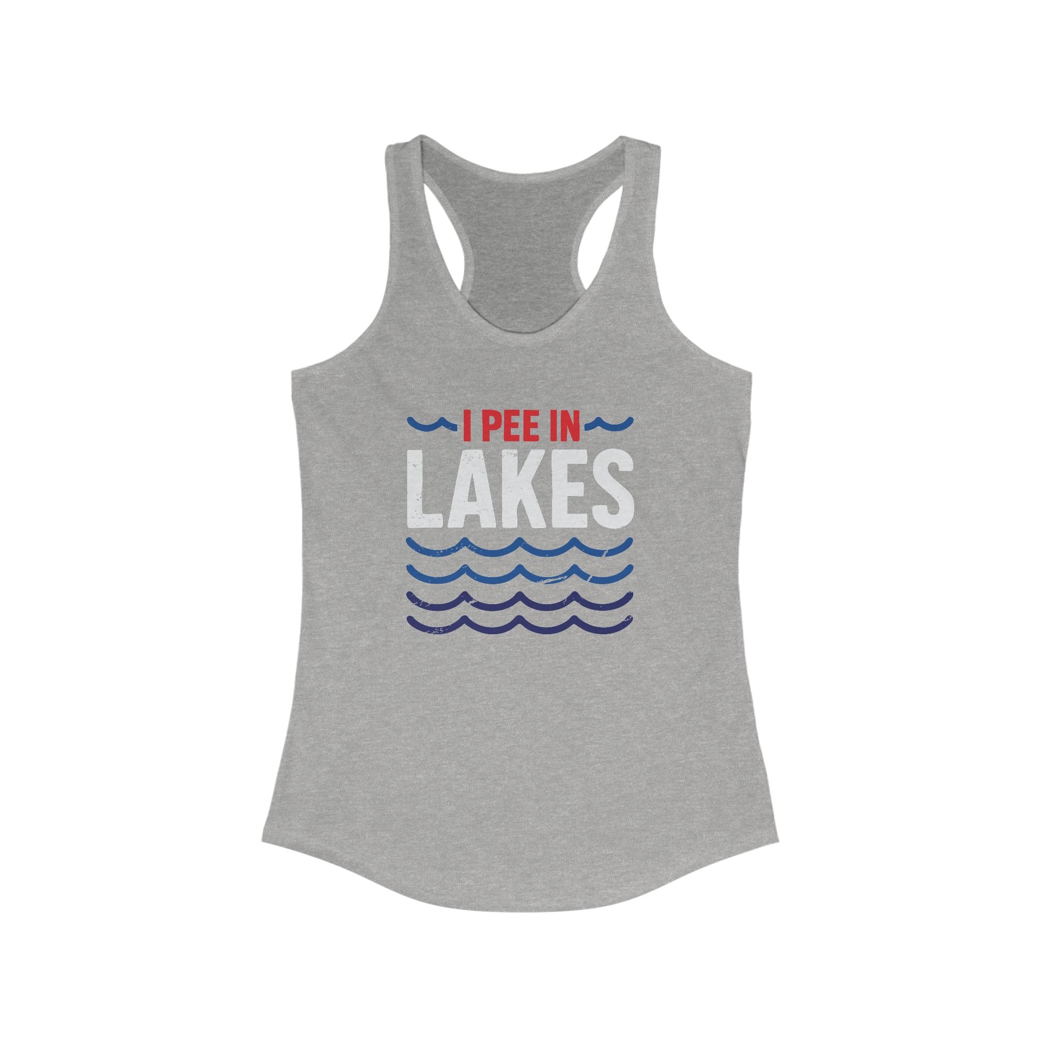 Basic Racerback Tank Top - Women's - I Pee In Lakes Red White & Blue Basic Racerback Tank Top - Women's - I Pee In Lakes Red White & Blue