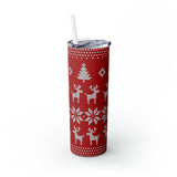 Reindeer Sweater Skinny Steel Tumbler with Straw, 20oz Reindeer Sweater Skinny Steel Tumbler with Straw, 20oz