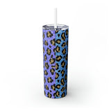 Leopard Personalized Skinny Steel Tumbler with Straw, 20oz Leopard Personalized Skinny Steel Tumbler with Straw, 20oz
