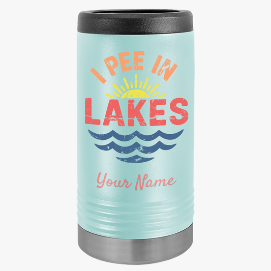 Hard Can Cooler - Skinny - I Pee In Lakes Retro Beach Color