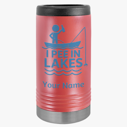 Hard Can Cooler - Skinny - I Pee In Lakes Stick Guy on Boat