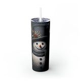 3D Snowman Skinny Steel Tumbler with Straw, 20oz 3D Snowman Skinny Steel Tumbler with Straw, 20oz