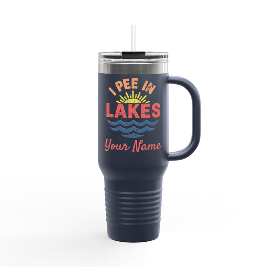 Travel Mug - 40oz - I Pee In Lakes Retro Beach Color