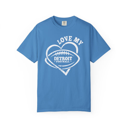Love Detroit Football White Premium T-Shirt - Unisex