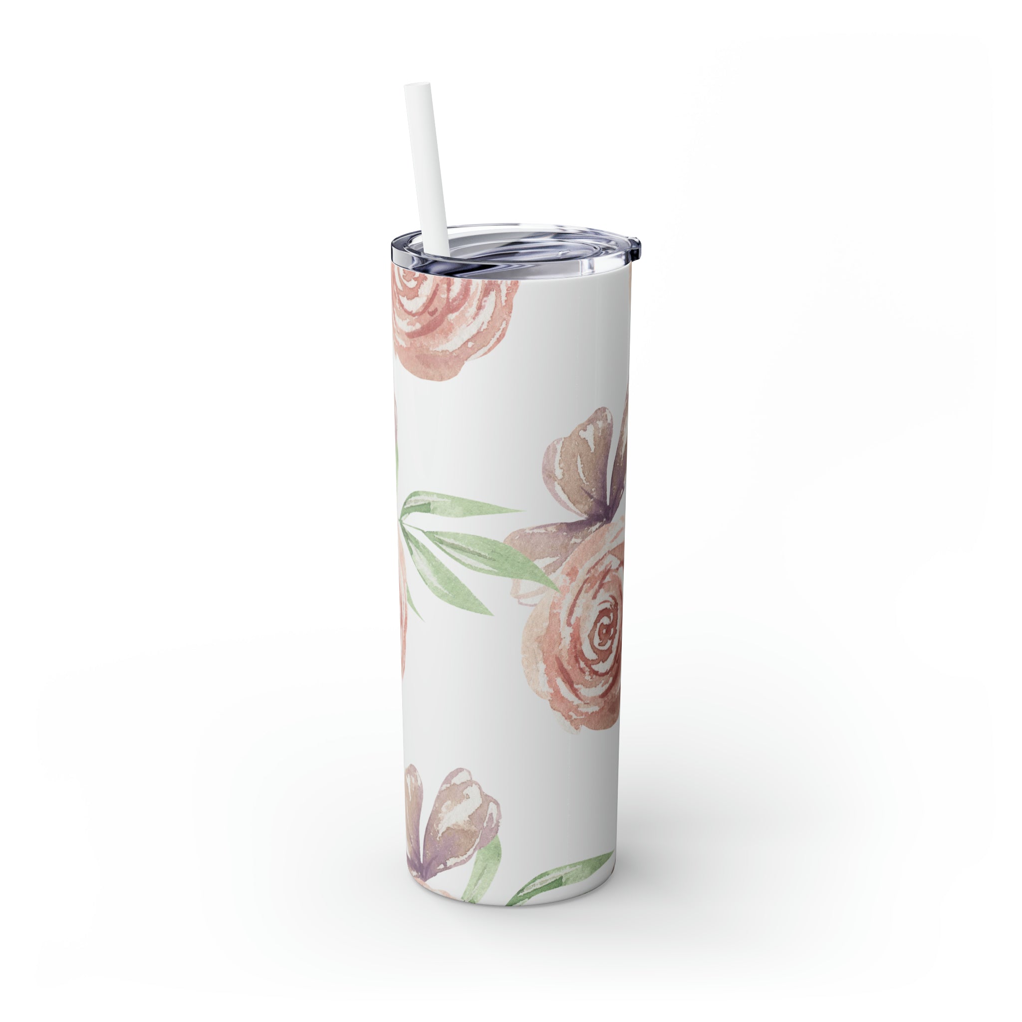 Floral Skinny Steel Tumbler with Straw, 20oz Floral Skinny Steel Tumbler with Straw, 20oz