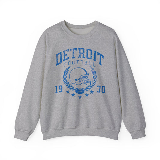 Detroit Football 1930 Blue Crewneck Sweatshirt - Unisex